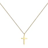 Joxevyia Cross Necklace for Women 14K Gold Cubic Zirconia Cross Necklace Elegant Crystal Cross Pendant Simple Faith Jewelry Easter Gift for Women