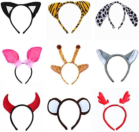 Weiyiss 9PCS Animal Ear Headband for Halloween/Christmas Birthday Party