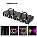 Sound Activated Stage Lights,4 Lens 30W Stage Light 100 Multi-Patterns 7CH DMX512 Controlled Disco DJ Party Effect Lights RGPY US Plug 110V (Black)