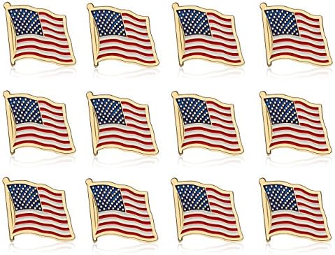 12 American Flag Lapel Pins - USA Flag - Supports Veterans!