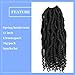MOBOK 6packs NEW Goddess Locs Crochet Hair 14 Inch Pre-Looped Skinny River Fauxs Locs Wavy Crochet With Curly Hair In Middle And Ends (14inch, 1b#)