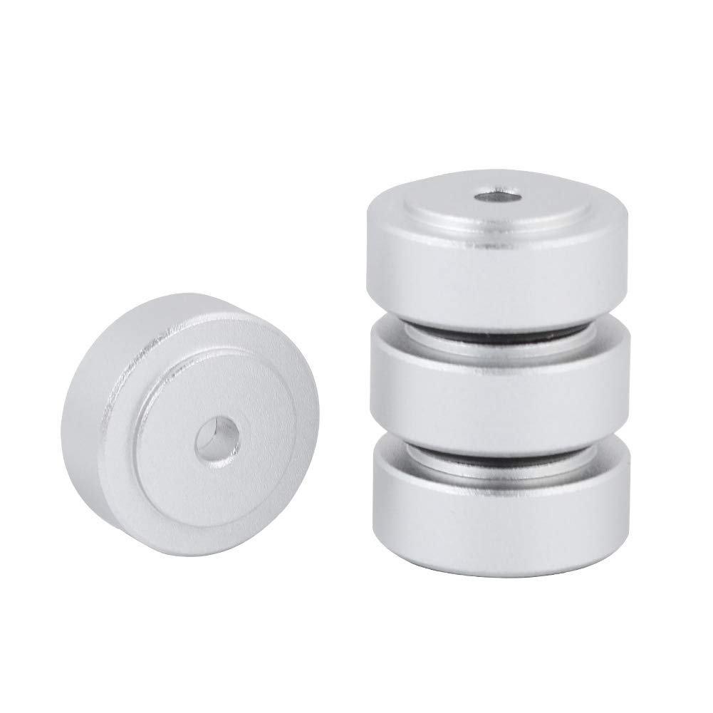 Audio Amplifier Feet, Bewinner 4PCS 20 * 8mm Aluminum Alloy Amplifier Feet for CD Player Audio Speaker Absorb Shock Amplifier Pads Feet Audio Speaker Anti Vibration Feet Pad Stand(Silver)