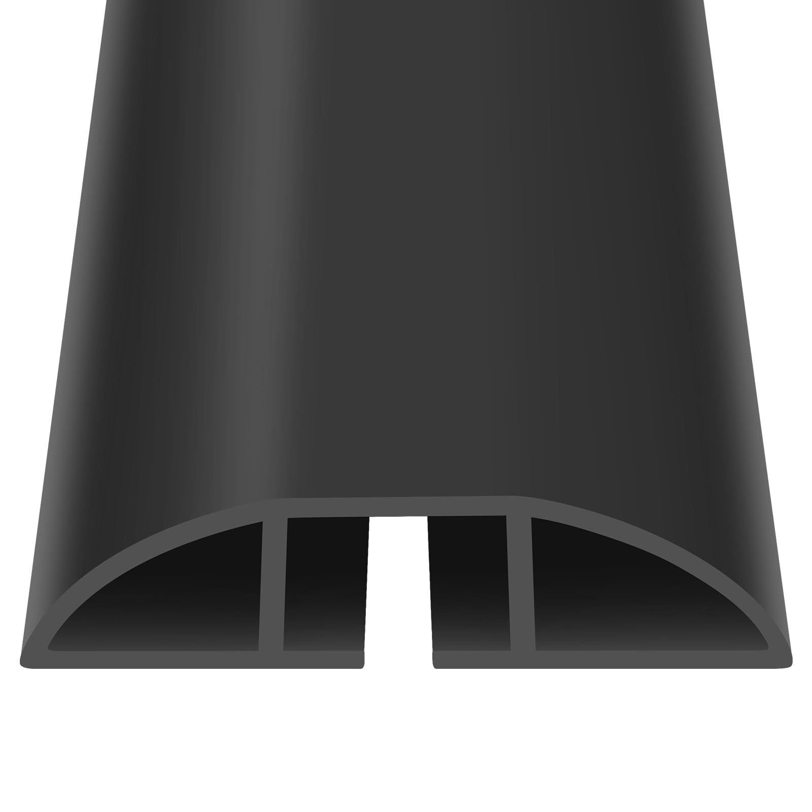 Floor Cable Protector, Black PVC Cable Covers for Wires Floor Cord Hider with Pre-Split Channel, 2M Wire Cover for Indoor Office Home Carpet Extension Cable Tidy Mat