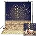 Allenjoy 5x7ft Dark Blue Gold Glitter Photography Backdrop Golden Bokeh Shining Spots Photo Background Newborn Baby Portrait Pictures Product Still Life Photoshoot Props Studio Booth