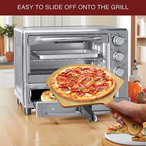 AXSCOK Premium Pizza Peel and Cutter Set, 12 Inch Bamboo Pizza Paddle