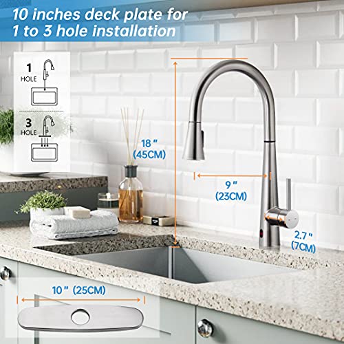 Touchless & Touch Activation Pull Down Kitchen Faucet , ARRISEA High