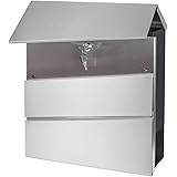 Rust Resistant Mailboxes with Secure Key Lock,Wall-Mount Mailbox, Large Capacity House Mailbox, Modern Drop Mailboxes for Outside,Large Capacity Rust-Proof Mail Box with Newspaper Holder