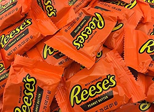 Reeses Original Single Peanut Butter Cups Milk Chocolate Snack Size | Share It On Balloon Fiesta, Thanksgiving , Christmas, 4th of July Candy - 2 lb