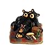 DEMDACO Butterfly Picnic Black Bear 4 x 4.5 Hand-cast Resin Figurine Sculpture