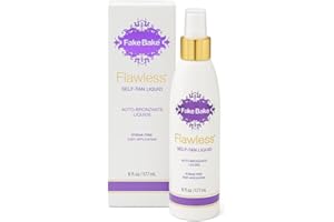 Fake Bake Flawless Self-Tanning Liquid Streak-Free, Long-Lasting Natural Glow For All Skin Tones - Sunless Tanner Includes Professional Mitt For Easy Application, Black Coconut Scent - 6 oz