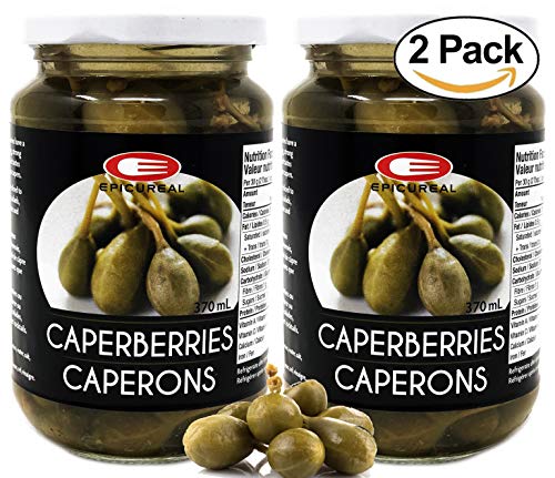 Epicureal Spanish Caperberries In A Vinegar & Salt Brine - 370mL (12.5oz) Pack of 2 Jars | Hand Picked, Medium Sized, No Additives or Preservatives - Thumbnail 3