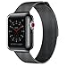 AdMaster Apple Watch Band 38mm 42mm Stainless Steel Metal Replacement Wristband Milanese Sport Strap and Apple Watch Screen Protector for Apple Watch Series 3, Series 2, Series 1