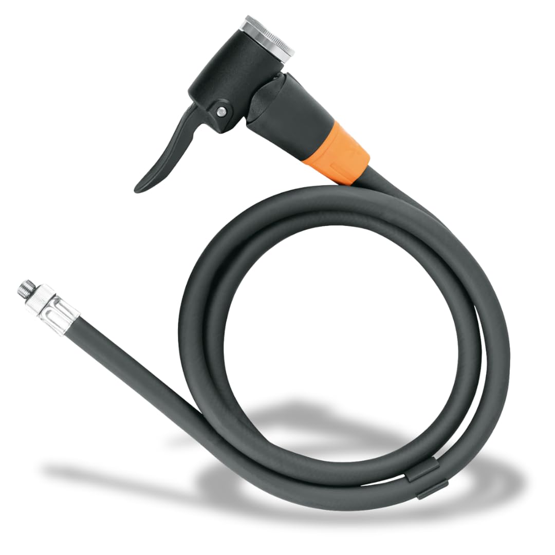 SKS GERMANY Hose with E.V.A. head for RENNKOMPRESSOR, bicycle pump hose, accessories & spare part (pump head with hose compatible with SKS GERMANY RENNKOMPRESSOR, thread: M 8 x 0.75), Black