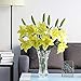 RERXN Artificial Tiger Lily Latex Real Touch Flower Home Wedding Party Decor,Pack of 5 (Yellow)