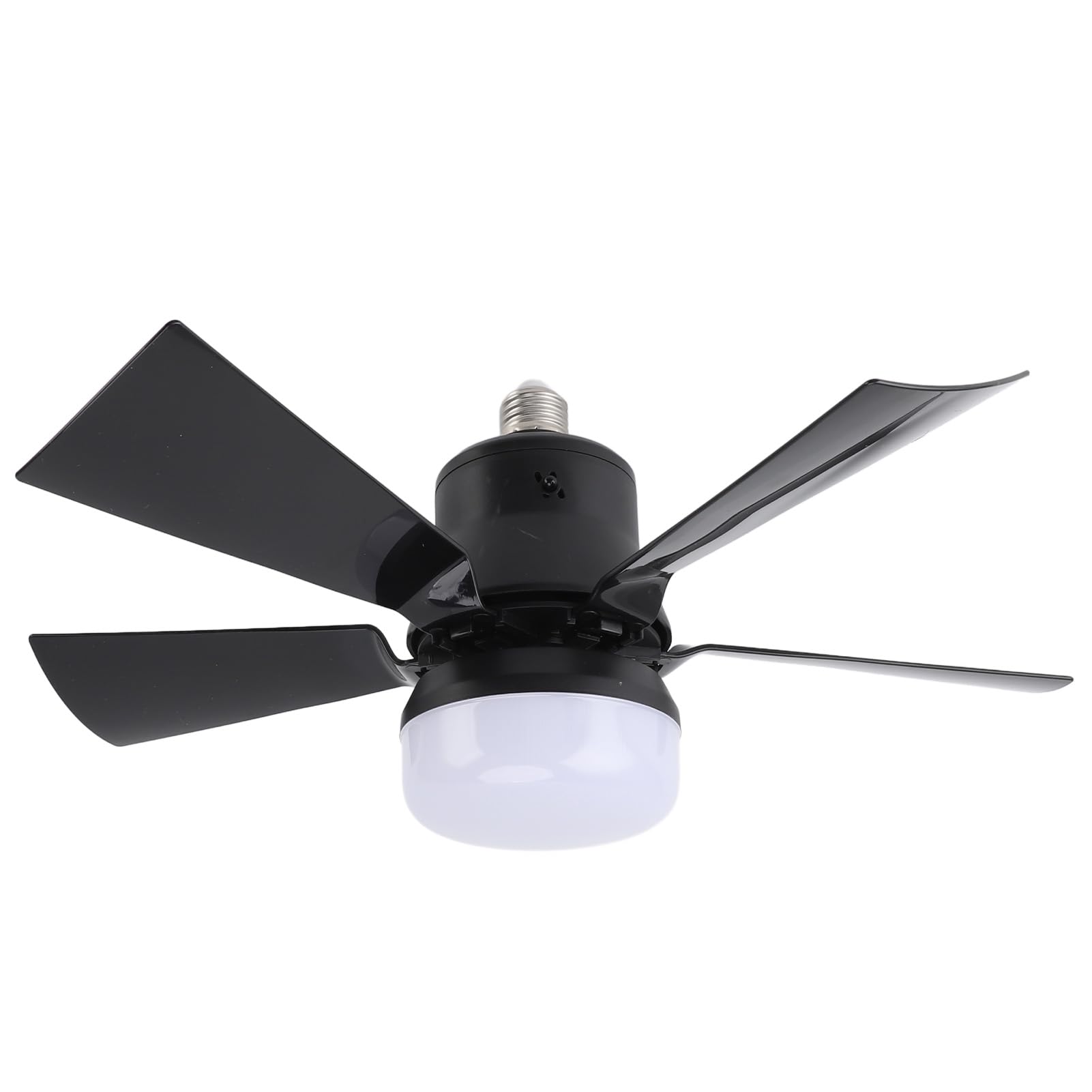 Diyeeni Socket Ceiling Fan Light, Small Ceiling Fan with Light and Remote, 3 Color Temperatures, E26 Base Screw in Dimmable Light Bulb Fan with 3 Speeds, Timer, for Bedroom Kitchen (Black)
