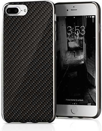 iPhone7 Plus Case/iPhone8 Plus Case,Trimusen Real Carbon Fiber Case- Slim Fit Design,Full Protective,TPU,Flexible and Shockproof Case for iPhone7 Plus(2016)/iPhone8 Plus(2017) - Black