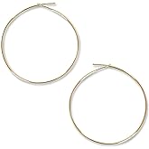 Thin Hoop Earrings for Women - Hypoallergenic Lightweight Wire Threader Loop Drop Dangles - Safe for Sensitive Ears - Plated in 925 Sterling Silver or 18K Gold