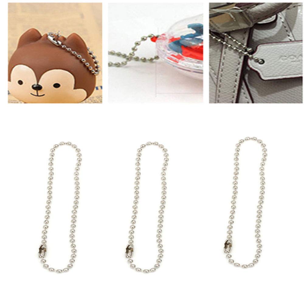 Ball Tag Key Chain Connector 6 Inch Long 2.4mm Bead Dia 120 Pcs