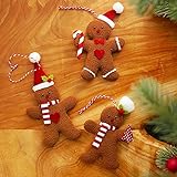 3 Pack Plush Gingerbread Man or Lady Ornaments for