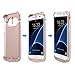 Galaxy S7 Edge Charger Case, SAVFY 5200 mAh Portable External Backup Battery Charger Cover Case Pack for Samsung Galaxy S7 Edge Rechargeable Power Bank Case (Rose Gold)