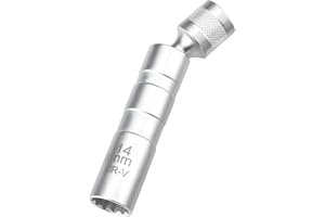 CCHRN 14mm Magnetic Spark Plug Socket, 3/8" Drive Thin Wall Magnetic Socket 360 Degree Swivel Removal Tool, 12-Point Spark Pl