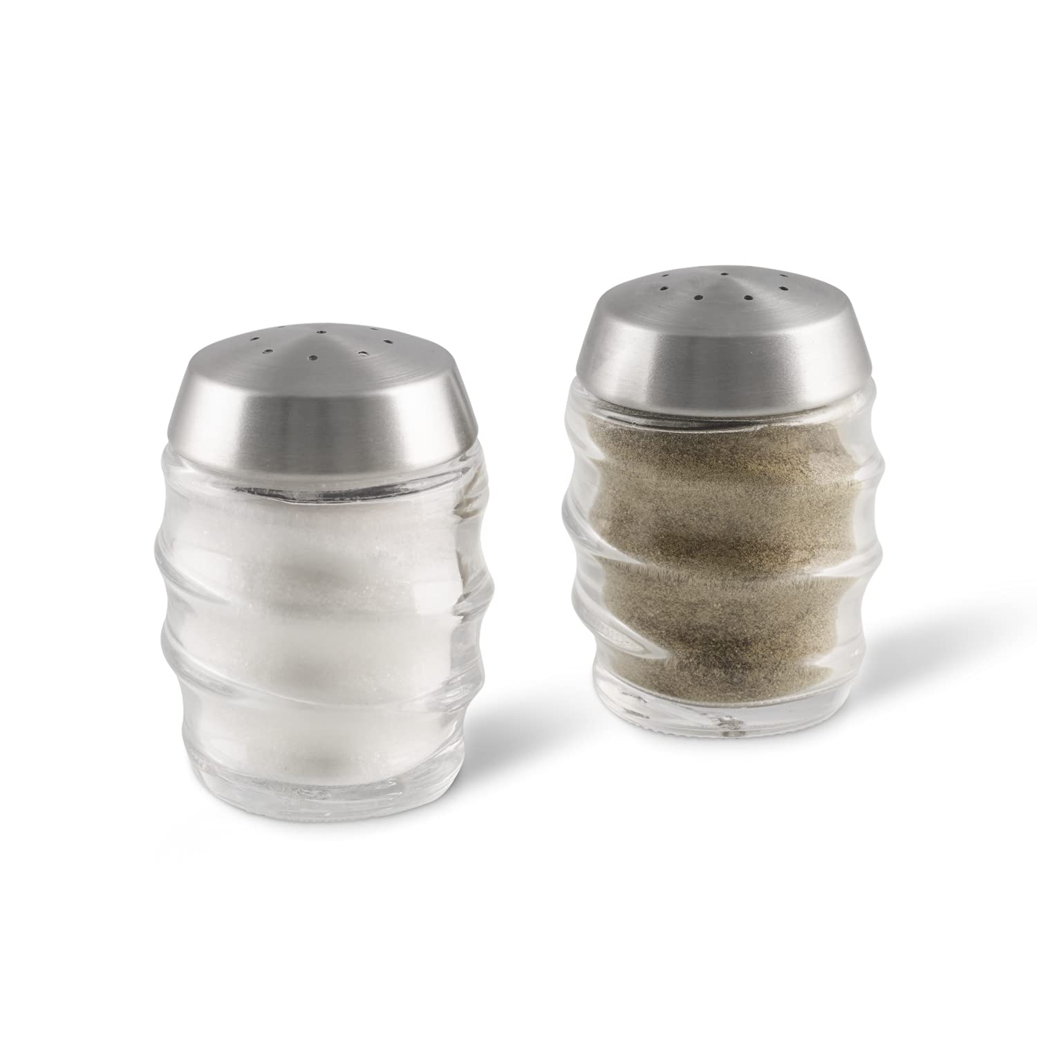 Cole & Mason Bray Salt and Pepper Shaker Set, Travel Salt and Pepper Pots, Glass/Stainless Steel, 70 mm, Twin Salt and Pepper Set, Includes 2 x Salt and Pepper Shakers