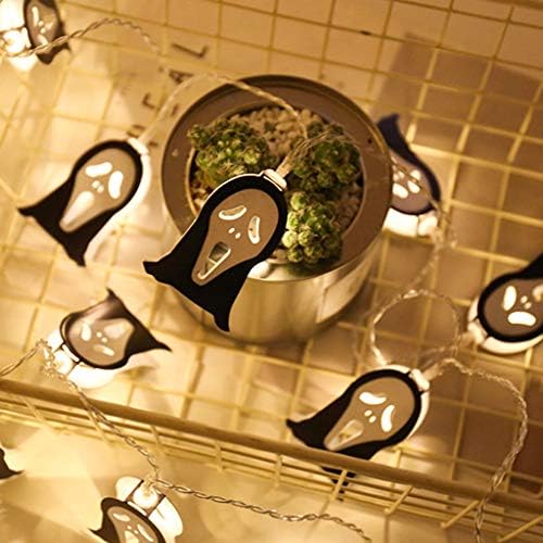Halloween Spooky Skeletons String Lights Skull String Lights,20 Lights Battery Operated LED light Lantern Festival Decoration Lantern for Home Bar Garden for Halloween Party (A)
