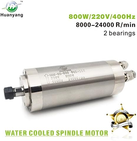 Water Cooled CNC Spindle Milling Motor 220V 800W 24000RPM 400hz ER11 Collet HUANYANG CNC Motor Factory Direct Sales