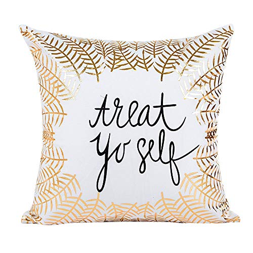 Pillowcase Bronzing Throw Pillow Covers Gold Letter Heart Tree Pattern Design with Zipper Home Decor for Sofa Slipcover Decorative 18x18 inch - Thumbnail 2