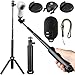 EEEKit 4 in 1 Bluetooth Romote Mounting Kit for Samsung Gear 360 Camera 2017/2016, Bluetooth Remote Shutter, Mini Tripod Stand, Extend Selfie Stick Monopod, Adhesive Quick Release Flat/Curved Mount