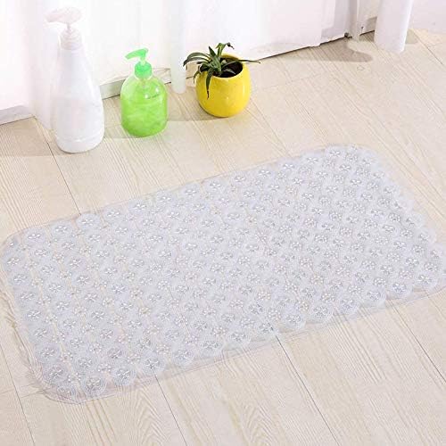 RJJBYY Non-Slip Bathtub Mats Massaging Bath And Shower Mat PVC,Anti-Slip Anti-Bacterial,With Suction Cups 80 x 50 cm(Clear)