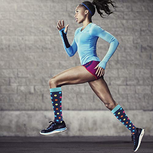 HLTPRO Compression Socks for Women & Men - Knee High Socks for Running, Flight, Travel, Nurses, Pregnancy, Edema