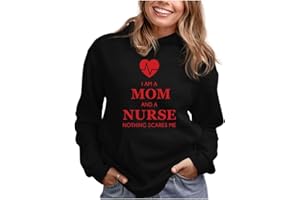 Tstars I Am a Mom and a Nurse Nothing Scares Me Hoodie for Women - Pullover Gift for Nurses Week or Mother's Day