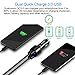 Car Charger, USMEI Quick Charge 3.0 Dual USB Charger Adapter with Voltmeter, Compatible with iPhone 15/14/13, Samsung S24/S23/S22/Note 20/10 and More