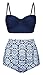 Aixy Women Vintage Swimsuits Bikinis Bathing Suits Retro High Waisted Polka Underwired,Navy+white,US 8-10=Tag Size XL