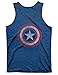 Captain America Shield Blue Speckle Black Ringer Men's Tank Top