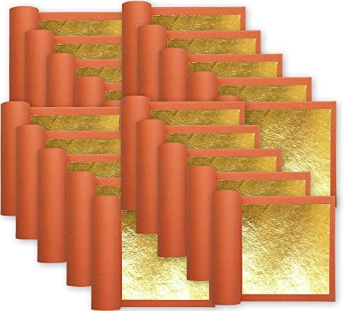 One Pack (20 Books) of Real 22k Gold Leaf 3-1/8" Square, Loose Leaf, 25 Leaves Per Book, 500 Leaves Total