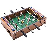 Saycker Table Foosball, Mini Football Table Soccer Tabletops Wood Football Table Top w/Footballs, Game Accessories for Adults