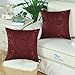 CaliTime Throw Pillow Covers Pack of 2 Modern Shining & Dull Contrast Circles Rings Accent Geometric Cushion Cases Shells for Couch Sofa Home Decor 18 X 18 Inches Burgundy