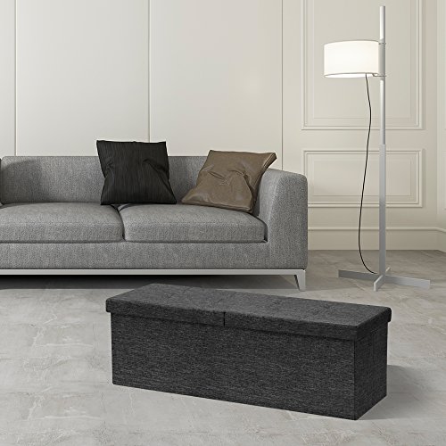 Otto & Ben 45" Storage Ottoman with SMART LIFT Top, Upholstered Tufted