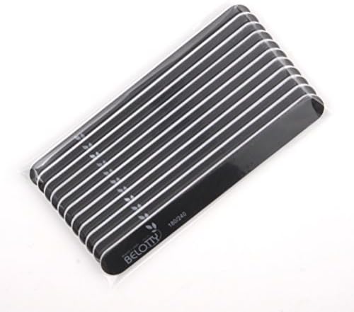 10 PCS Professional BLACK STRAIGHT nail file EB-180/55 (Grit #180/240)