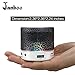 Janboo Mini Speaker Enhanced Bass FM Audio Portable Wireless Bluetooth Speaker with Built-in Mic&Colorful LED Light, Support USB/SD/TF, Aux-in for iPhone iPad PC Cellphone (Black)