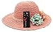 Bienvenu Girl Kids Summer Wide Brim Floppy Beach Sun Visor Hat with Flowers, Pink