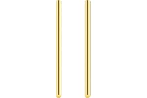 TIHONORI 2 Pcs 2/5" x 12" Brass Rods, Brass Solid Round Rod Lathe Bar Stock, 10mm x 300mm Knife Handle Pins - Knife Pins - Brass Pins for Hardware DIY Craft Making