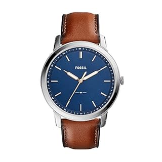 Men's watch with brown leather strap