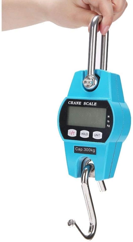 ZNND 300kg Electronic Scale，Portable Mini Hanging Weighing Pig Sheep Livestock Hook Stainless Steel (Size : 300kg/50g)