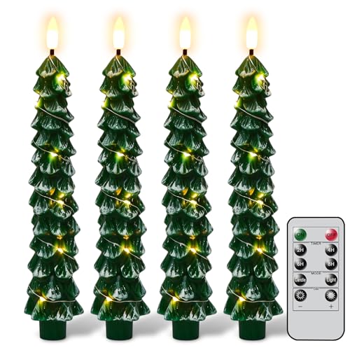 GenSwin Christmas Tree Flameless Taper Candles