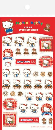 古川紙工 サンリオキャラクターズ シール 透明シールシート おやつパーティー ハローキティ QS379