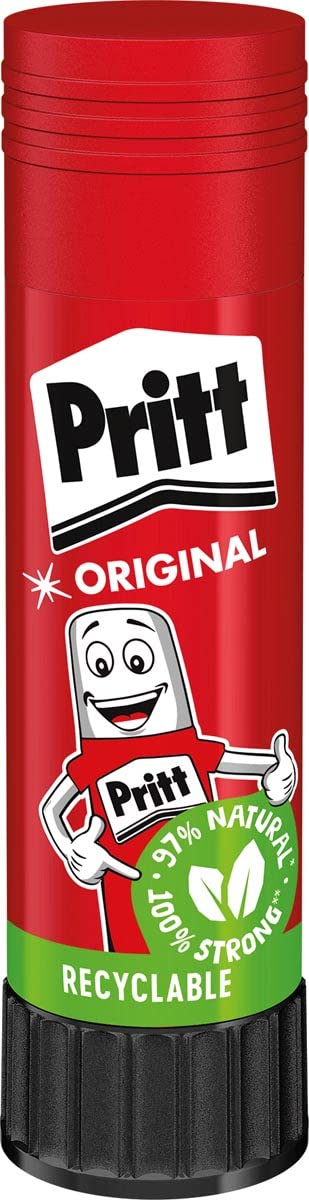 Pritt Glue Stick, Safe and Child Friendly Glue for Arts and Crafts, Strong Adhesive for School & Office Supplies, 1 x 43g Pritt Pen, 9H PK811