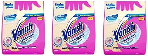 3 x Vanish Shake &amp; Clean Large Area Carpet Cleaner Power Powder Softens 650g by Vanish